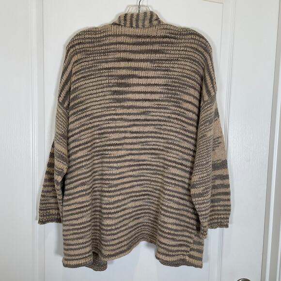 Wol Hide Loose Cardigan in 100% Organic Cotton Smoky Quartz Gray Beige S / M - Picture 8 of 10